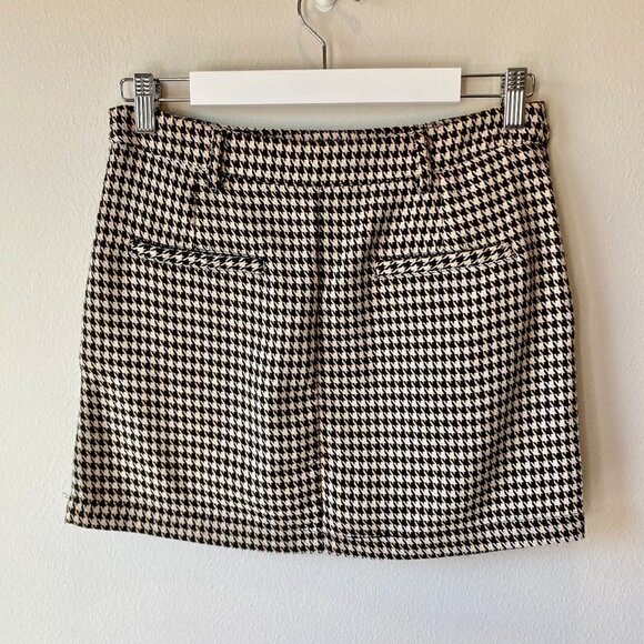 Honey Punch Houndstooth Mini Skirt M - Picture 5 of 10